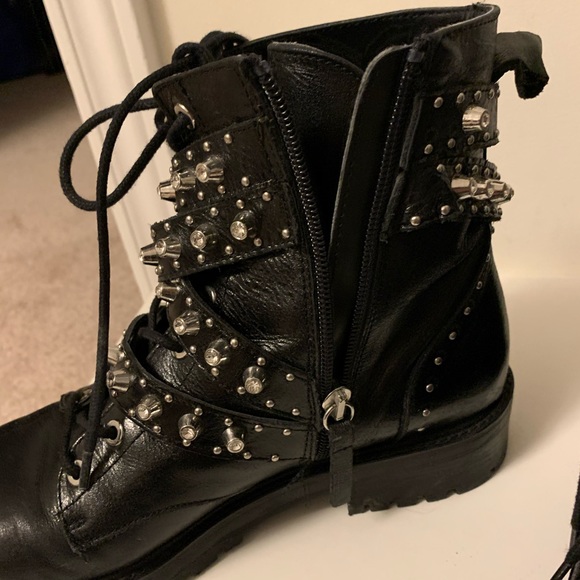 Zara Black motorcycle boots with gems - Picture 6 of 8